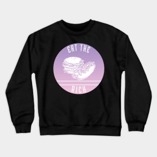 Eat The Rich Retro Cook Out Art Words Inside Purple Pink Summer Crewneck Sweatshirt
